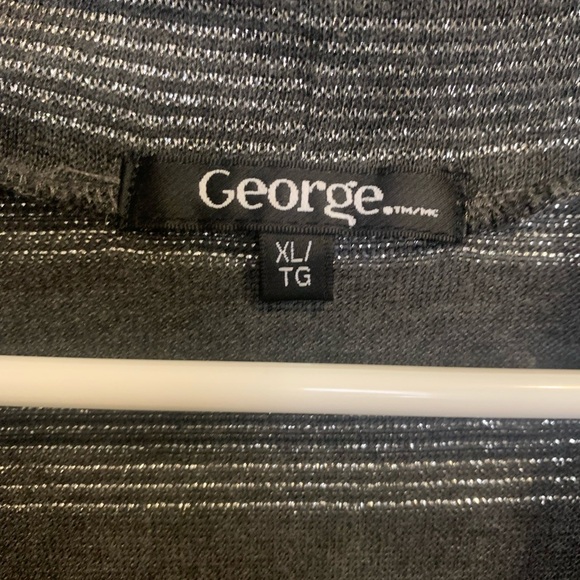 💛 George. XL/TG Grey & Silver Striped Open Cardigan - Picture 3 of 6